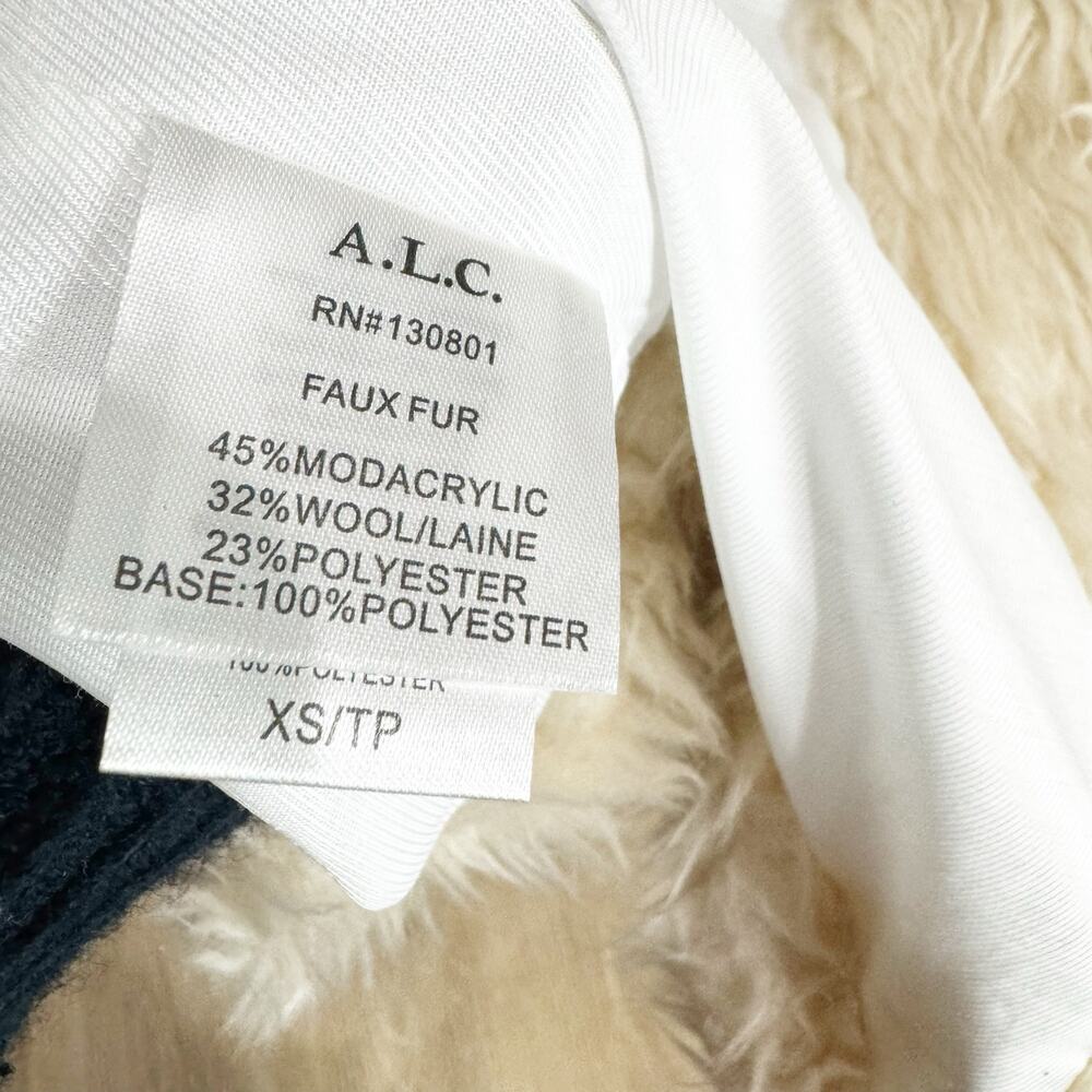 A.L.C. Faux Shearling Winston Hooded Toggle Closure Coat Cream Size XS NWT - Picture 10 of 15